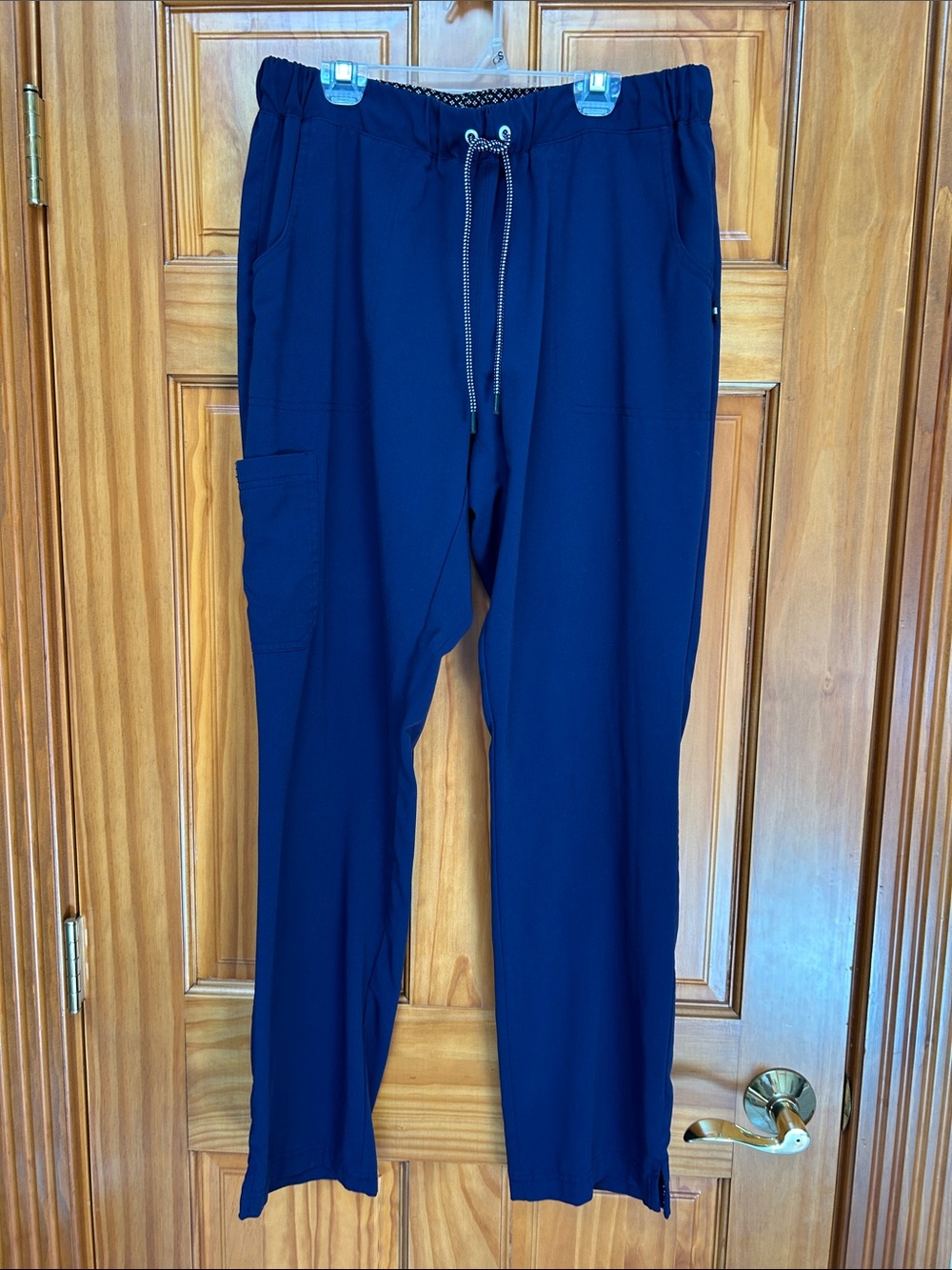 Women's Navy Straight-Leg Drawstring Pants
